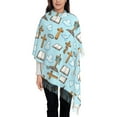 thumbnail image 3 of Lsque Happy Easte Pattern Women's Traditional Scarf Wrap Tassel Shawl Fringes Neck Head Shawl Retro Scarf, 3 of 8