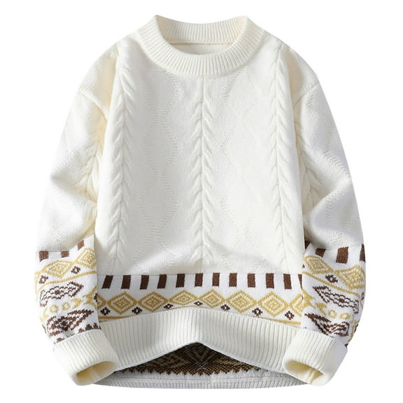 Winter Sweaters for Women Winter Crew Neck Sweater Coat With Pattern Loose Fit Pullover Knitted Top For Fashionable Casual Ugly Christmas Sweaters