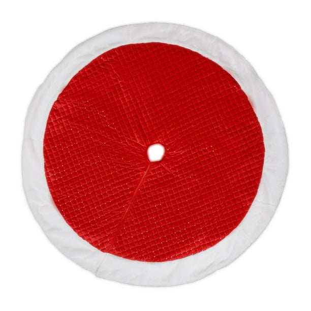 Falda para de , decoración para fiestas navideñas, diámetro de 47 pulgadas, suave, para el hogar, festivales de invierno, dormitorios. Rojo
