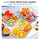 thumbnail image 5 of KOMUEE Contenedores de Vidrio para Preparar Comidas con 3 Compartimentos, Pack de 5, 1060 ml, 5 of 7