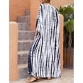 thumbnail image 6 of Cogild Women Swimsuit Cover Ups Ethnic Short Sleeve V Neck Plus Size Beach Kaftan Dresses, 6 of 6
