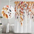 thumbnail image 5 of Orange Fall Leaves Shower Curtain, Waterproof Shower Curtains for Bathroom, Vintage Country Plants Pastoral Farm Washable Fabric Bathtub Curtain Set Bath Decor with 12 Hooks 48"x72", 5 of 8