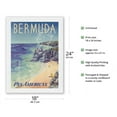 thumbnail image 2 of Bermuda - via Pan American World Airways - Vintage Airline Travel Poster by Loweree c.1953 - Japanese Unryu Rice Paper Art Print (Unframed) 18 x 24 in, 2 of 4