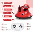 thumbnail image 3 of TOBBI 12V Bumper Car Ride on with Remote Control, Music, LED Lights, 360 Spin Age 1.5-9 Child, Red, 3 of 16
