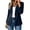 Navy, variant on Womens Faux Suede Blazer Business Casual One Button Slim Suit Jackets Lapel Collar Solid Color Trendy Outfits Red M