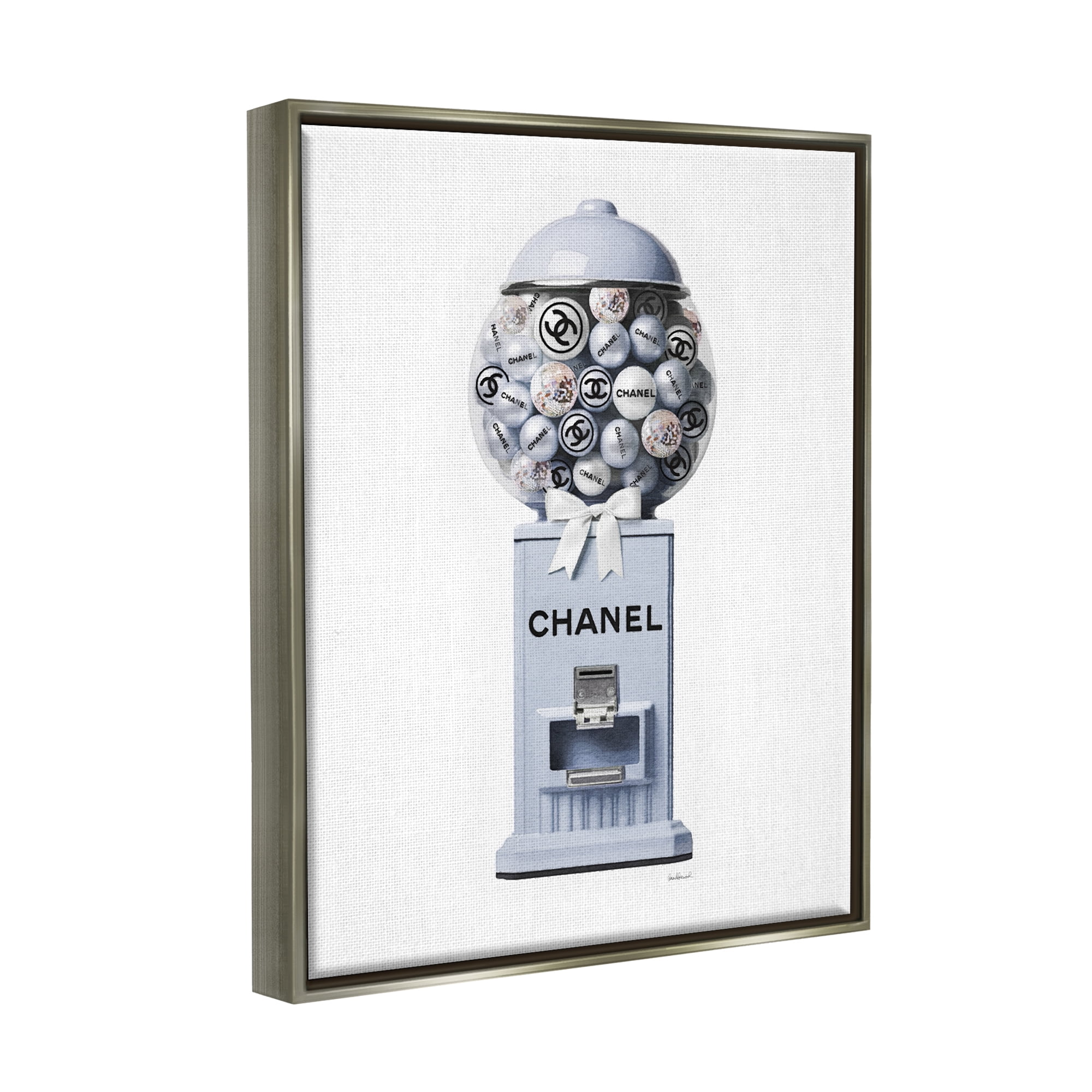Stupell Industries Fashion Glam Candy Beauty & Fashion Painting Gray Floater Framed Canvas Art Print Wall Art, 25 x 31