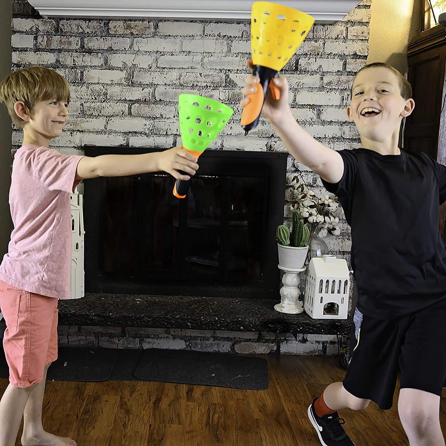LNGOOR Outdoor Indoor Games Activities for Kids, Pop and Catch Ball Games with 4 Launcher Baskets and 6 Balls, Beach Christmas Party Toys Games for Kids Ages 4 5 6 Years Old Boys & Girls and Adults