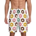 thumbnail image 1 of Balery Colorful Donuts Pantalones cortos de pijama de punto de algodón para hombre con cinturilla y bolsillos-Large, 1 of 6