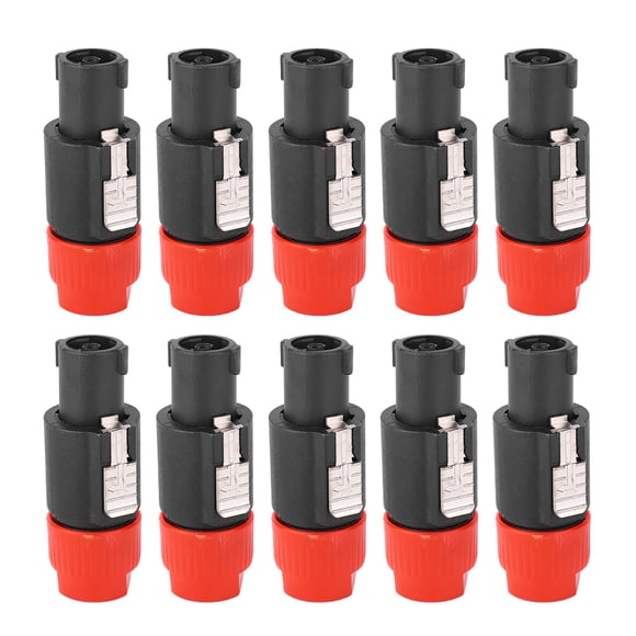 Conector de altavoz de audio C NL4FC, 10 unidades, resistente al agua, 4 pines, conector Speakon (rojo)