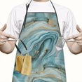 thumbnail image 2 of Blue Gold Marble Pattern Apron-Garden Aprons for Women with Pockets-Cotton Linen Waterproof Kitchen Cooking Gardening Aprons Adjustable for Kitchen,Cooking,BBQ and Salon 33x27 Inch, 2 of 7