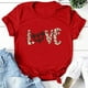 thumbnail image 1 of Puntoco Camiseta de manga corta con cuello redondo y estampado del día de San Valentín para mujer Puntoco Puntoco-6169, 1 of 4