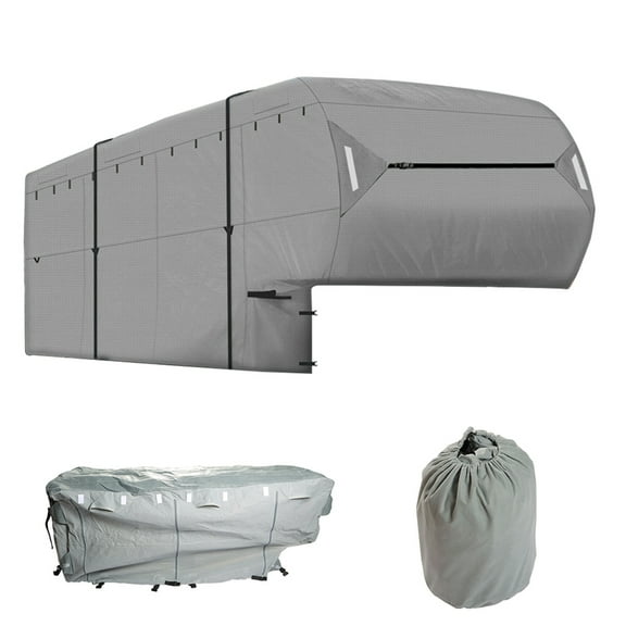 SEBLAFF 5th Wheel RV Cover Fits 26'-29' RV Camper Cover 4 Layers Thick Top & Rip-Stop with 2Pcs Extra Long-Straps