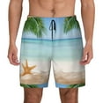 thumbnail image 3 of Uemuo Starfish in Beach Pattern Mens Swim Trunks Quick Dry Board Shorts with Mesh Lining, Stretch Beach Shorts Quick Dry No-Chafing Board Shorts-Medium, 3 of 9