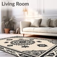 thumbnail image 2 of ODIKA 3'x5' Machine Washable Non-Slip Area Rug, Boho with Abstract Vine Details and Repeating Burst Motifs High Traffic Rug, Beige, 701651, 2 of 5