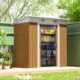 thumbnail image 2 of Outsunny 6' x 4' Metal Outdoor Storage Shed w/ Sliding Doors Yellow, 2 of 10