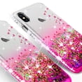 thumbnail image 4 of Compatible for Apple iPhone Xs Case, iPhone X Case, with [Temper Glass Screen Protector] SOGA Diamond Glitter Liquid Quicksand Cover Cute Girl Women Phone Case [Clear/Pink], 4 of 5