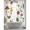 thumbnail image 5 of Red Mushroom Sheer Curtains 108 Inch Long 2 Panels, Colorful Plant Flowers Leaf Light Filtering Rod Pocket Semi Sheer Curtains, Sheer Voile Drapes for Living Room Bedroom, 52"x108", 5 of 5