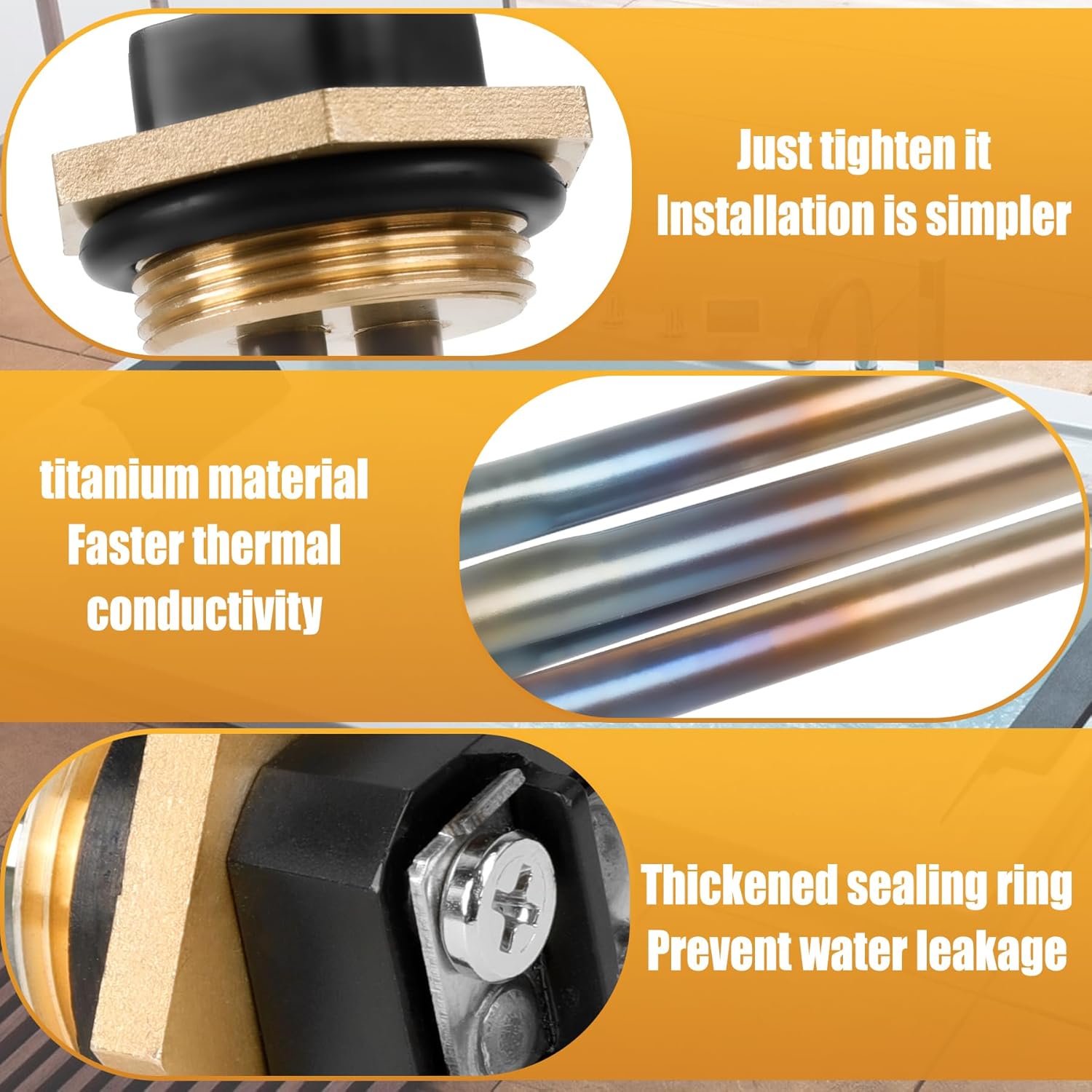 SP213670 4500W 240V Titanium Water Heater Element Replacement for Rheem Marathon Water Heater