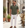 thumbnail image 5 of COOFANDY Men's Summer Casual Short Sleeve Button Down Shirt - Untucked Fit Dress Shirt with Pocket, 5 of 9