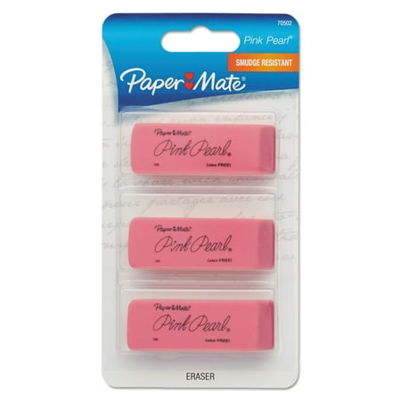 - Paper Mate Pink Pearl Erasers, Large, 3 Count