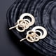 thumbnail image 2 of Pendientes largos de aleación con círculo redondo multicapa para mujer (oro), 2 of 5
