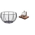 thumbnail image 1 of Cesta de alambre para guardar huevos, cesta tejida de alambre de hierro, cesta rústica para frutas y verduras, para encimera de cocina, baño, verduras, 1 of 8