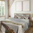 thumbnail image 3 of Ambesonne Beach Fitted & Top Sheet Set with Shams, Tropical Gulf Island, Grey Cream, 3 of 8