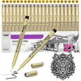 thumbnail image 1 of Estilografos, 21 Piezas Plumas de Dibujo Negro, Plumas de Caligrafía Arte Punta Fino con Delineador Fino, Rotuladores Punta Fina, Adecuado para Dibujos Finos, Cómics, Diseño Arquitectónico, 1 of 4