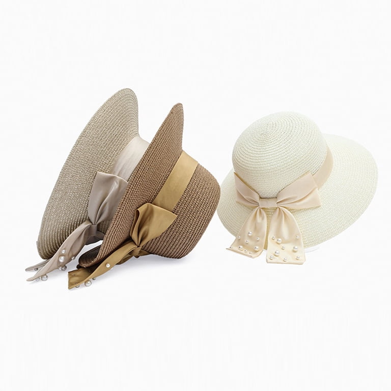 JFGHDG Straw Bucket Hat,Sun Hats for Women,Wide Brim Sun Hat  display picture 3