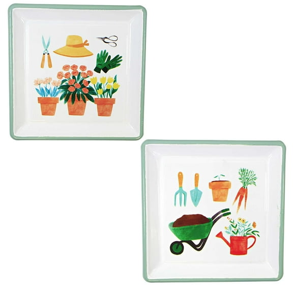 Home Decor Gardening Trinket Dish Metal Plants Watercan Gloves Cg175953