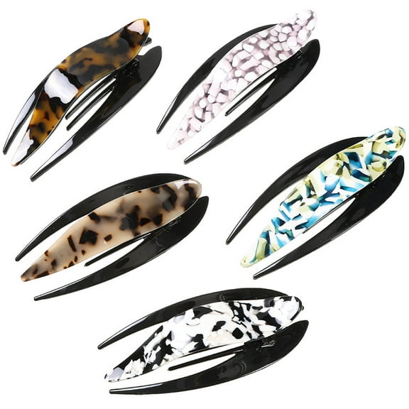 FENGGUIQU 5Pcs Small Flat Claw Hair Clips for Styling Assorted Colors Hair Decorations