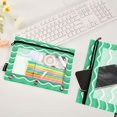 thumbnail image 4 of ALAZA 2 Pack Pencil Pouch Green Wavy Pencil Case for 3 Ring Binder Clear Window Pencil Bag Organizers, 4 of 6