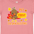 thumbnail image 4 of Inktastic My First Thanksgiving with Turkey and Leaves Boys or Girls Baby T-Shirt, 4 of 5