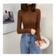 thumbnail image 1 of Suéteres de cuello alto para mujer, suéter ajustado coreano para otoño e invierno, Tops básicos para mujer, suéter de punto suave informal, Jersey cálido suave Tan Jianjun  unisex, 1 of 2