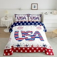 thumbnail image 2 of Manfei July Fourth Bedding Comforter Set, American Flag Down Comforter, Stars Print Reversible Duvet Insert, Microfiber Bedroom Decoration, 2 Pieces, 2 of 8