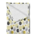 thumbnail image 2 of Abstract Soft Flannel Fleece Throw Blanket, Dotted Circles Simplistic Geometric Round Contemporary Ovals, Cozy Plush for Indoor and Outdoor Use, 60" x 80", Dark Blue Grey Mustard, by Ambesonne, 2 of 5