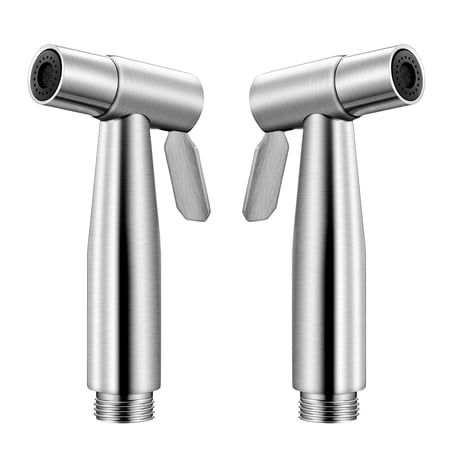 2 Pack 304 Stainless Steel Bidet Sprayer Head, Handheld Toilet Bidet Attachment Replacement Only, Adjustable Water Pressure Control Spray Nozzle, Ergonomic Manual Bidet Sprayer for Bathroom Diaper Wa