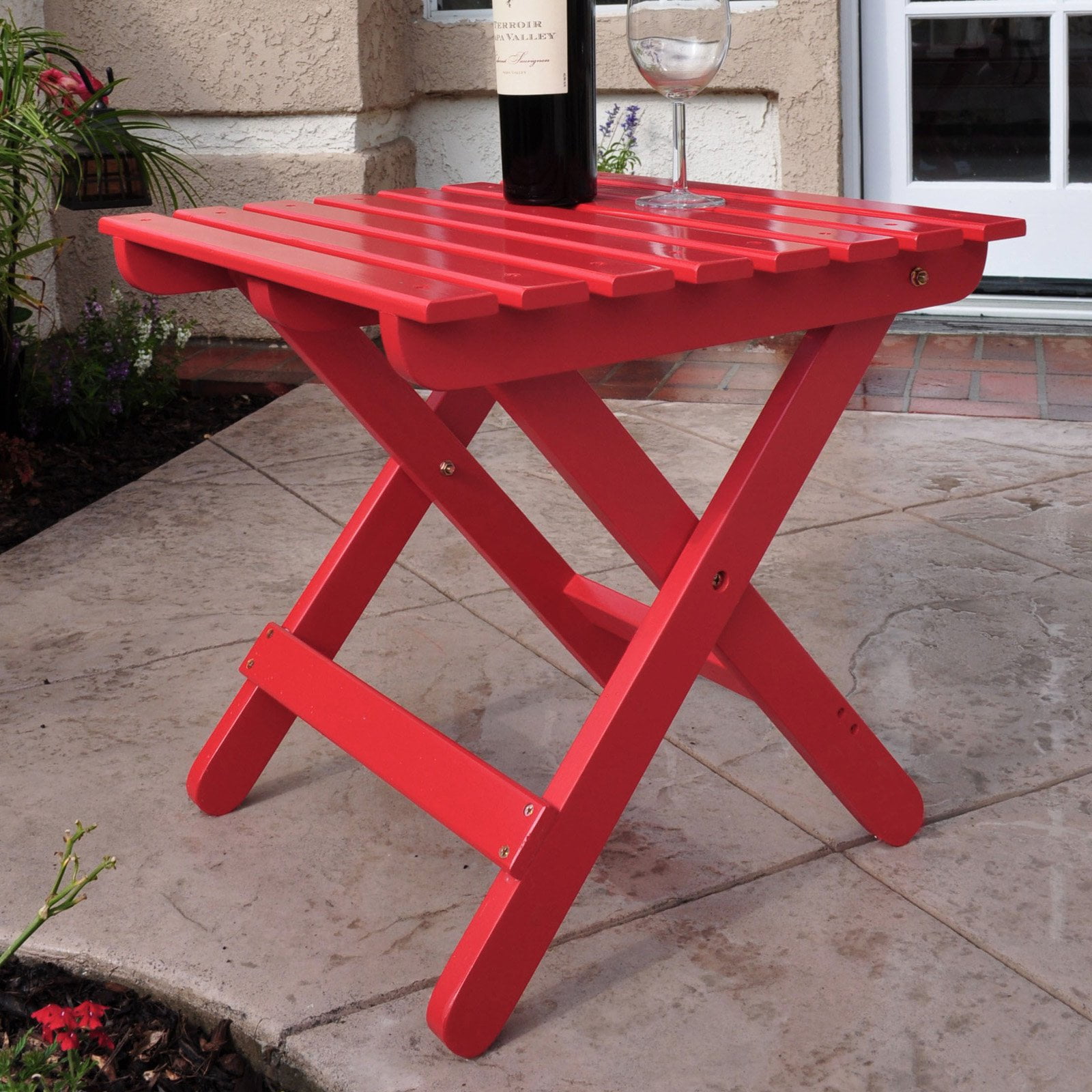Shine Company Cedar Wood Adirondack Folding Side Table