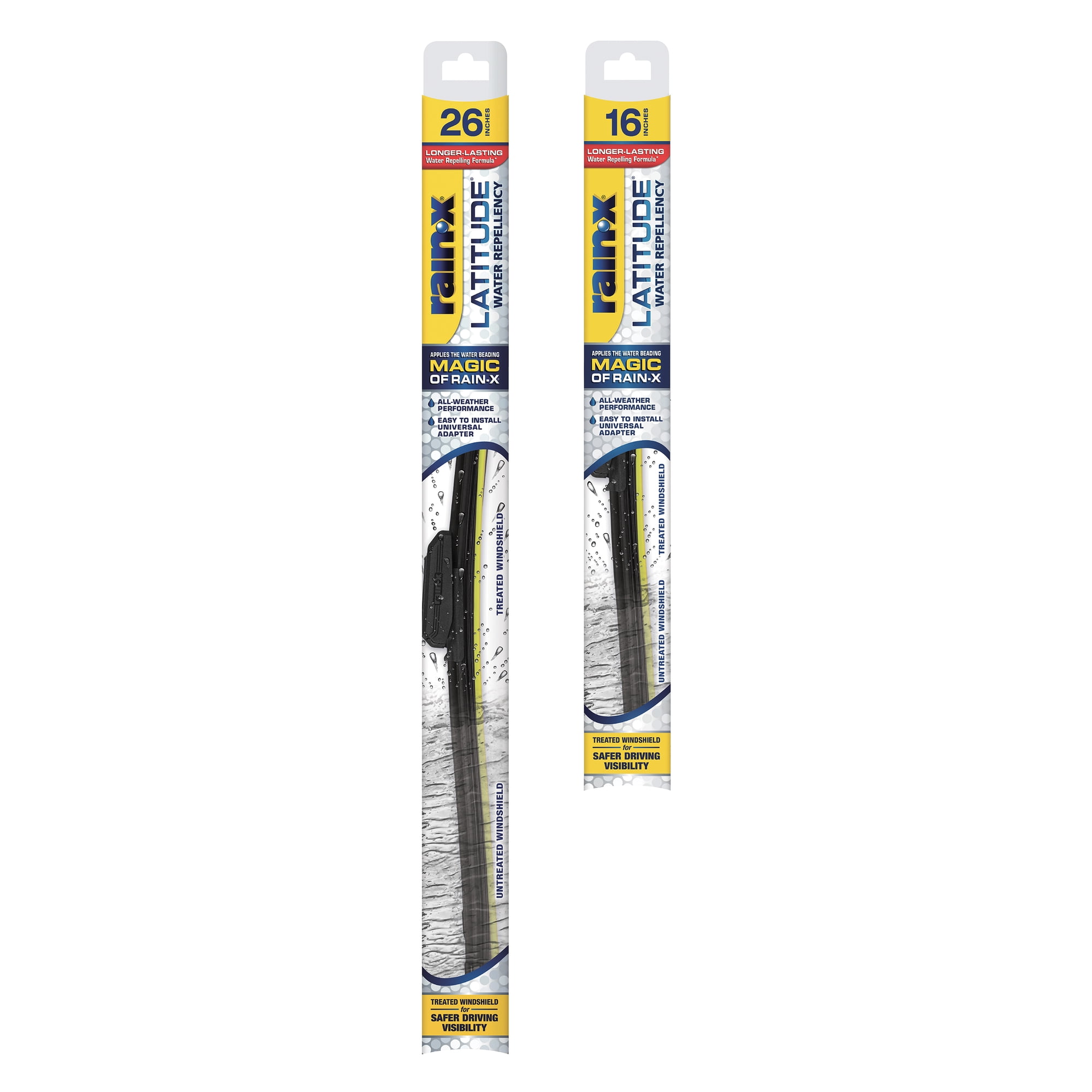 Rain-X 810163 Latitude Water Repellency Wiper Blade, (26", 16") Fits 2013-2018 Acura RDX, 2018-2021 Honda Accord, 2008-2016 Subaru Impreza and Many More - Combo Pack