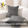 thumbnail image 2 of JIATER Pack of 2 Throw Pillow Covers Chenille Decorative Couch Pillow Covers,18x18,Light Gray, 2 of 6