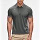 thumbnail image 5 of Negro Camisa de Manga Corta Mujeres Sólido Deportes Solapa Camisa Seca, Unisex Manga Corta Ropa de Trabajo Superior para Ocasional, 5 of 8