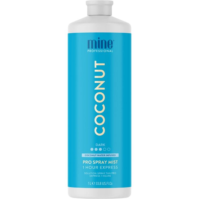 Solución bronceadora en aerosol MineTan, agua de coco, 1 litro, superoscura