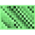 thumbnail image 1 of Ahgly Company Indoor Rectangle Checkered Emerald Green Modern Area Rugs, 4' x 6', 1 of 4