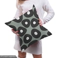 thumbnail image 4 of Retro Fabric by the Yard, Oval Shape Pattern Old Vinyl Disc Themed Motifs Repeating Abstract Design, Decorative Upholstery Fabric for Sofas and Home Accents, Sage Green Black White by Ambesonne, 4 of 4