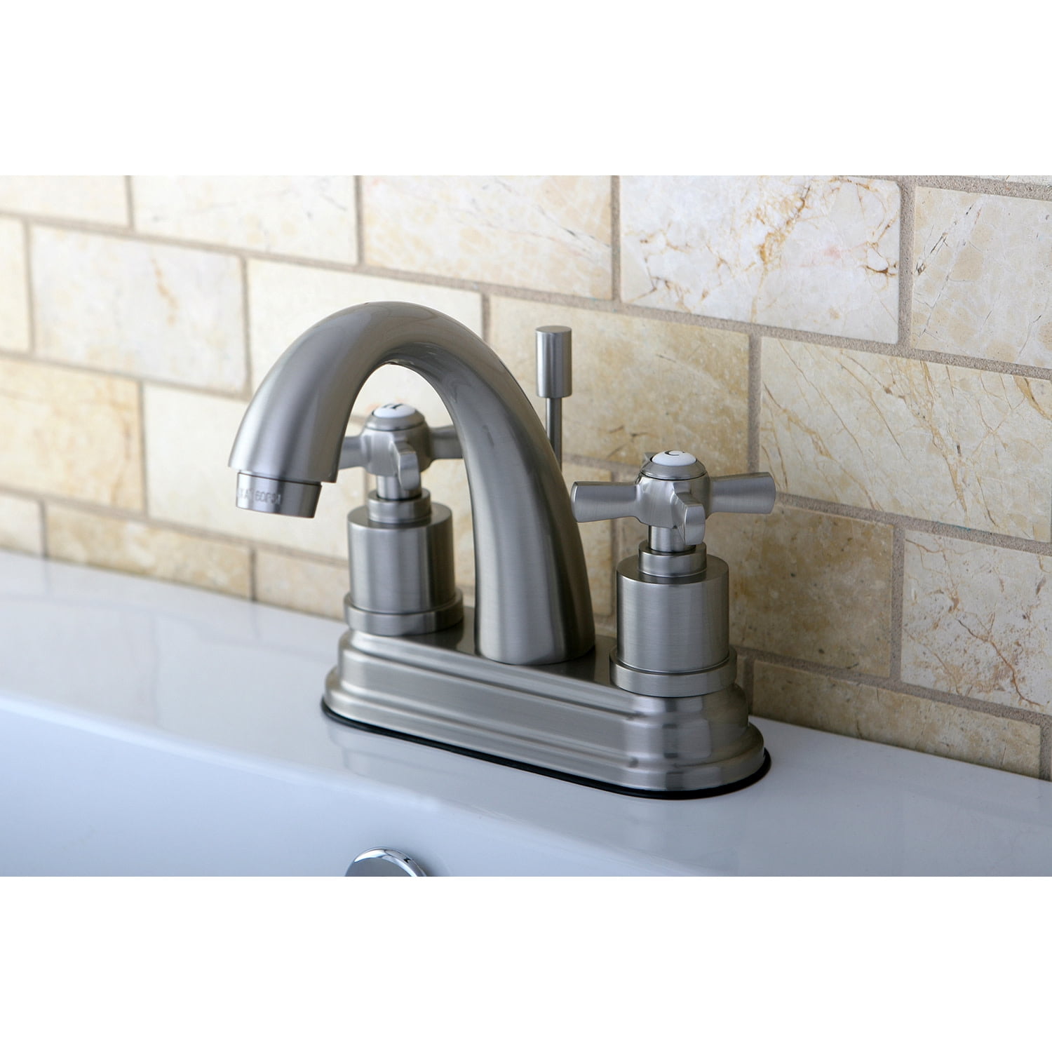 Kingston Brass KS8618ZX 4 in. Centerset Bathroom Faucet, Brushed Nickel