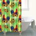 thumbnail image 4 of Green Chicken Sunflower Pattern Shower Curtain 84"x72" ,Bathroom Decorative Shower Curtains Set with 12 Hooks,Modern Waterproof Washable Shower Curtain, 4 of 6