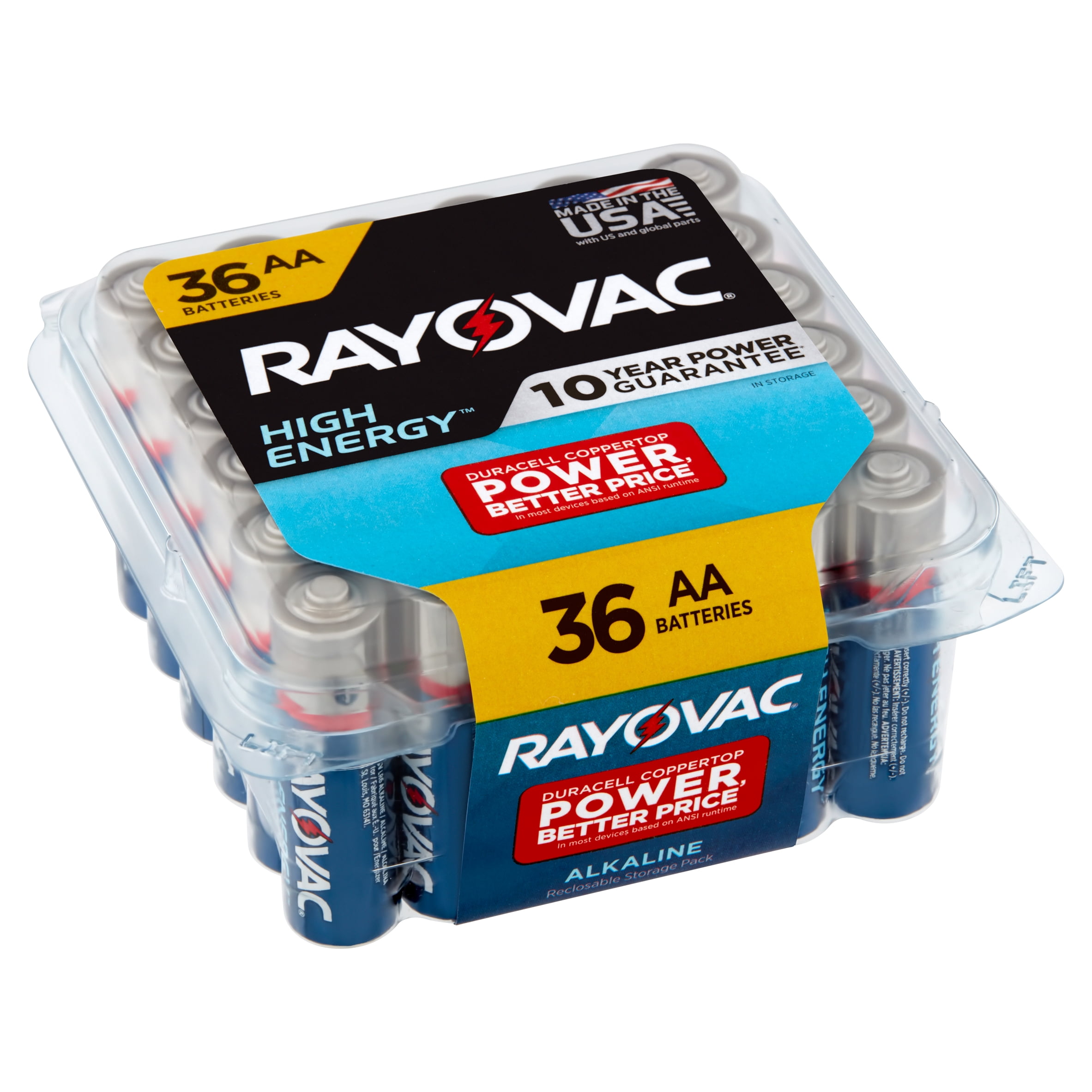 Rayovac High Energy AA 1.5V Alkaline Batteries, 36 count