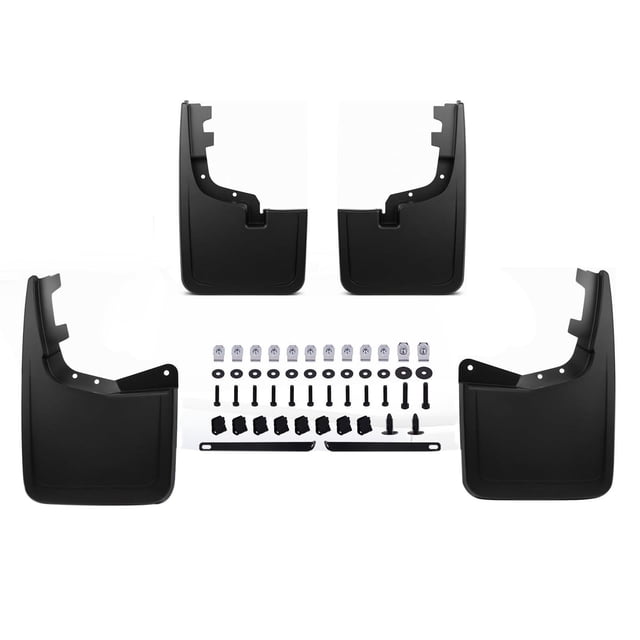 4 Piezas Guardabarros para Ruedas de Coche Protectores de Salpicaduras Delanteros y Traseros Repuestos Resistentes de PP y Acero Inoxidable con