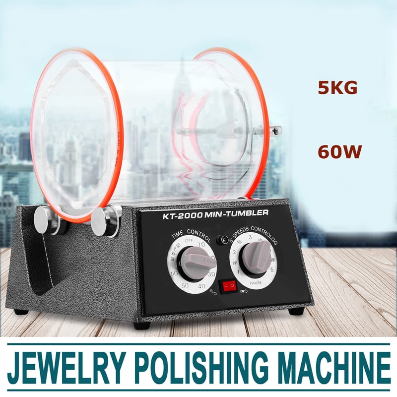 Jewelry Polisher Tumbler Mini Polisher Tumbler Rotary Tumbler Surface Polisher 3Kg 6.6 Lbs Capacity 45W Jewelry Polishing Finishing Machine