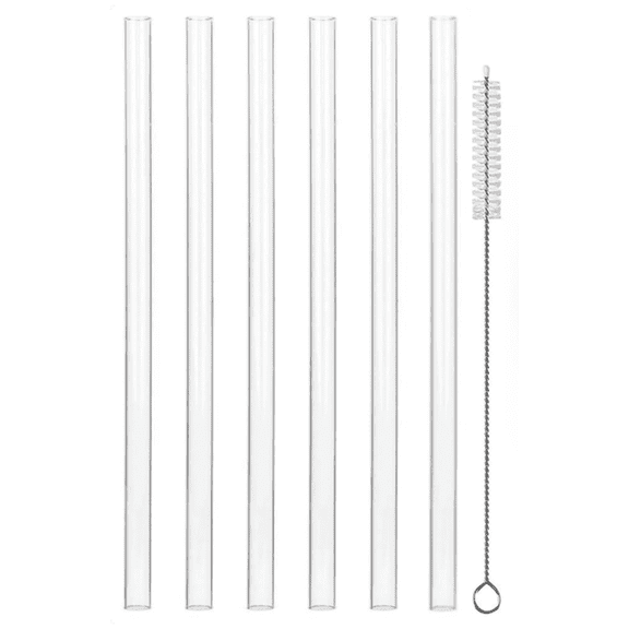 6Pcs Reusable Silicone Straws for Tumblers 14-40oz, Includes 1 Cleaning Brush, Great for Travel